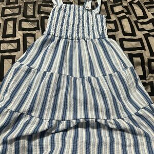 Blue and White Striped Dress